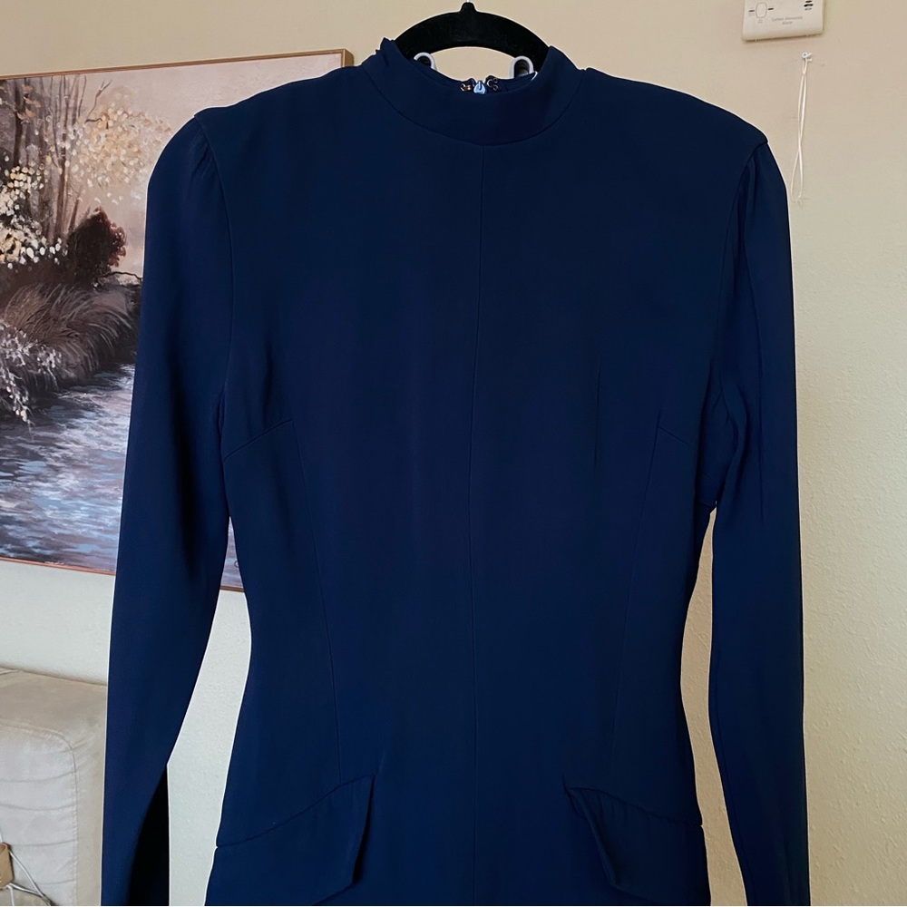House of CB M TALL 'Mahalia' Navy Long Sleeve Mini Dress NWOT size M TALL - Picture 8 of 16